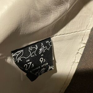 Bape White Leather Sneakers with come with box